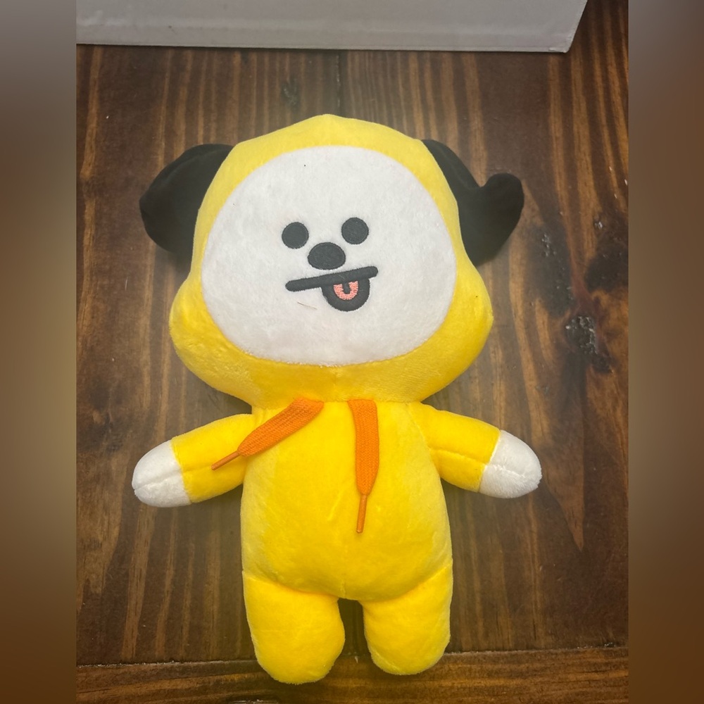 BT21 Yellow Plush Toy – Cuddly Line Friends Character 7.5" x 4.5" x 10"
